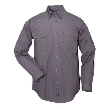 Tactical Shirt, 35% Cotton, 65% Polyester, Button Front, 4 Pocket(s), Storm Gray, XL MPN:72175