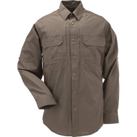 Tactical Shirt, 35% Cotton, 65% Polyester, Button Front, 4 Pocket(s), Tan, L MPN:72175