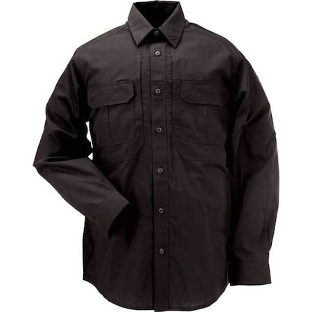 Tactical Shirt, 35% Cotton, 65% Polyester, Button, 4 Pocket(s), Black, 2XL MPN:72175ABR-019-2XL