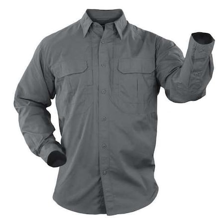 Tactical Shirt, 35% Cotton, 65% Polyester, Button, 4 Pocket(s), Storm Gray, M MPN:72175ABR-092-M