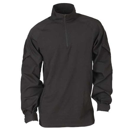 Tactical Shirt, 37% Polyester, 55% Cotton, 8% Elastane, Zipper, 2 Pocket(s), Black, S MPN:72194ABR-019-S