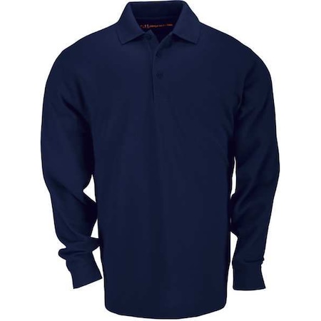 Tactical Polo Shirt, 100% Cotton, Button, Navy, S MPN:72360