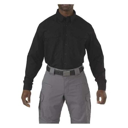 Tactical Shirt, 38% Cotton, 62% Polyester, Button, 4 Pocket(s), Black, 3XL MPN:72399TABR-019-3XL