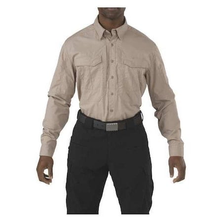 Tactical Shirt, 38% Cotton, 62% Polyester, Button, 4 Pocket(s), Khaki, 5XL MPN:72399TABR-055-5XL