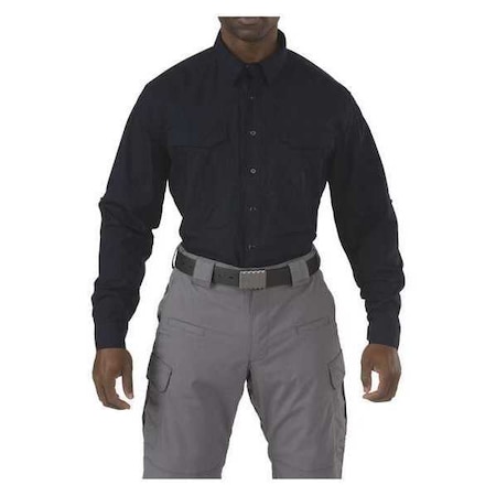 Tactical Shirt, 38% Cotton, 62% Polyester, Button, 4 Pocket(s), Navy, L MPN:72399TABR-724-L