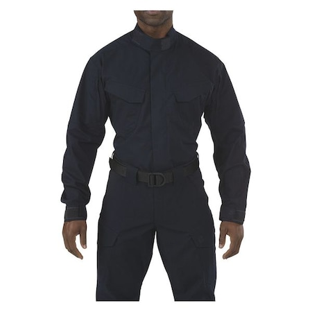 Tactical Shirt, Hook-and-Loop, Zipper, 4 Pocket(s), Navy, M MPN:72416