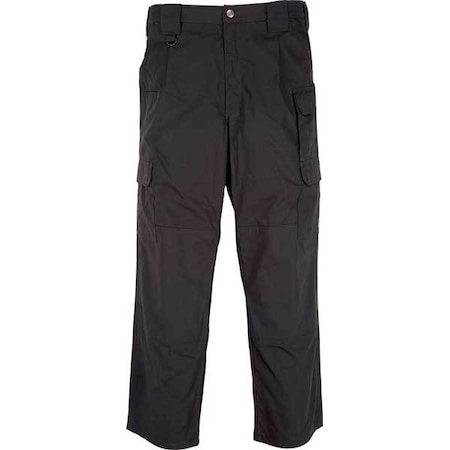 Men's Tactical Pants, 46 in, Black, PTFE Treated 65%/35% Poly Cotton/Ripstop MPN:74273