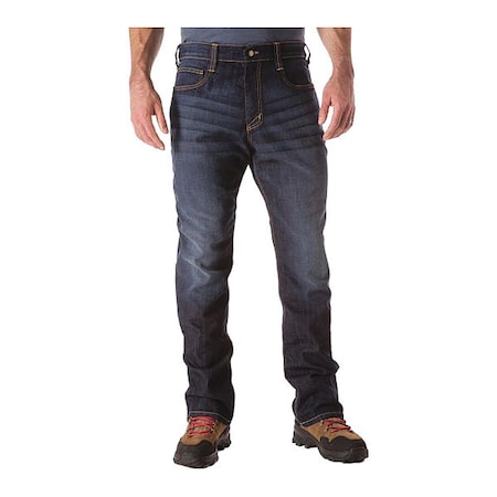 Men's Defender Straight Flex Jeans, 38 in, Indigo, 76% Cotton/24% Polyester MPN:74477