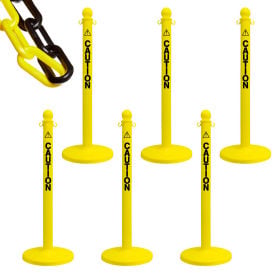 Mr. Chain® Caution Label Stanchion and Chain Kit 40