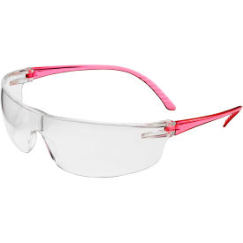 Uvex® SVP208 Safety Glasses Pink Frame Clear Lens - Pkg Qty 10 SVP208