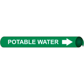 NMC™ Precoiled & Strap-On Pipe Marker Potable Water Fits 3-3/8