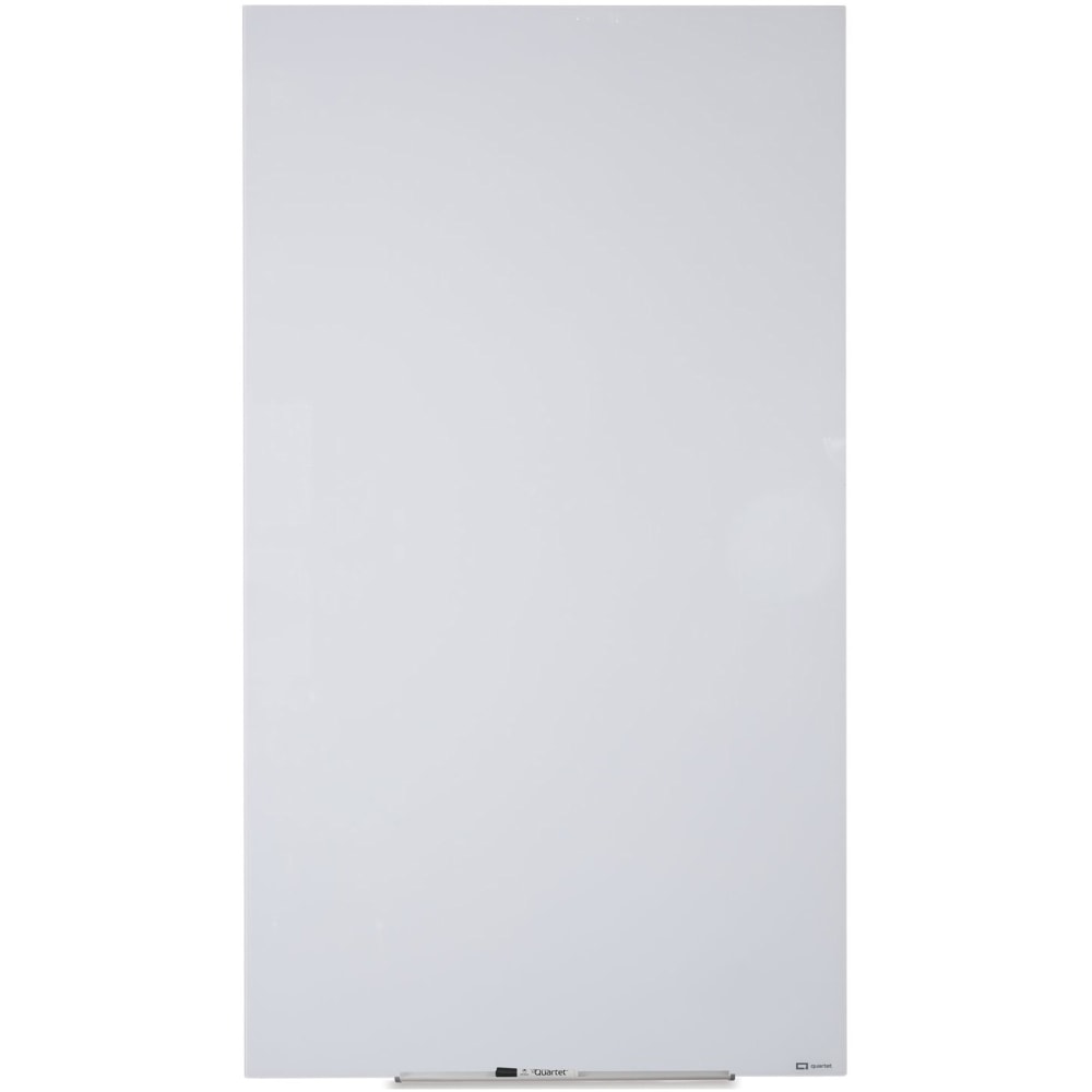 Quartet InvisaMount Vertical Glass Dry-Erase Board - 28x50 - 50in (4.2 ft)x 28in (2.3 ft) - White Glass Surface - Rectangle - Vertical - Magnetic MPN:Q012850IMW