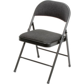 Interion® Folding Chair Fabric Black 864BK607 - Pkg Qty 4