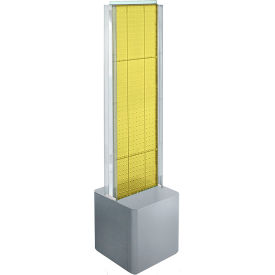 Global Approved 700728-YEL Two-Sided Pegboard Floor Display W/ Studio Base 14-1/2