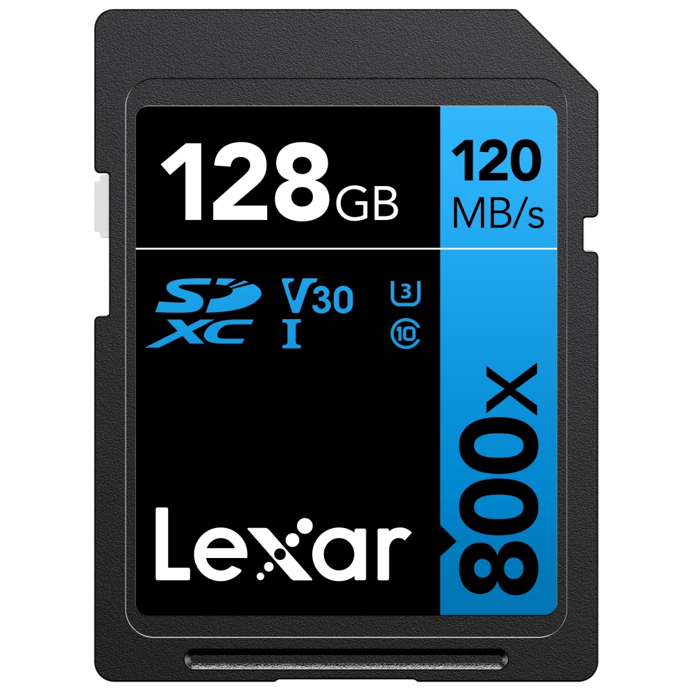 Lexar High Performance BLUE Series 800x SDHC/SDXC Flash Memory Card, 128GB, LSD128GCB1NL800 (Min Order Qty 3) MPN:LSD0800128G-BNNNU