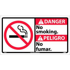 NMC™ Bilingual Vinyl Sign Round Corner Danger No Smoking 18