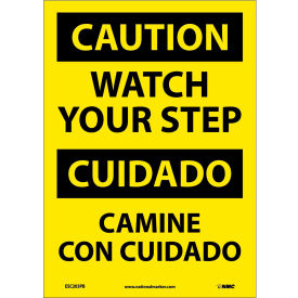 NMC™ Bilingual Vinyl Sign Caution Watch Your Step 10