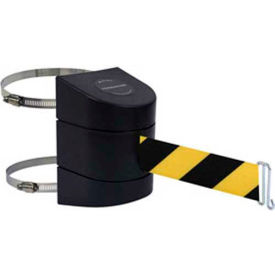 Tensabarrier®Warehouse Retractable Belt Barrier15' Blk/Ylw Belt Clamp Mount Black Case 897-15-C-33-NO-D4X-A