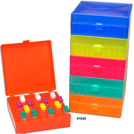 MTC™ Bio Storage Box with Hinged Lid For 1.5 ml Tubes 100 Place Blue 5 Pack R1020-B