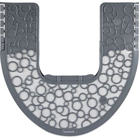 Boardwalk® Commode Mat 2.0 Disposable Toilet Floor Mat Non-Slip Rubber 22x22 Gray/Wht 6/CT BWKCMGW