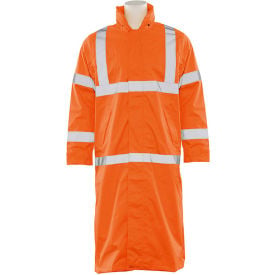 ERB® S163 ANSI Class 3 Long Raincoat XL Hi-Viz Orange WEL62037HOXL