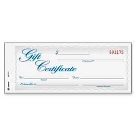Adams® Gift Certificate 2-Part Carbonless White/Canary 8-1/2