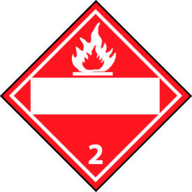 NMC™ Dot Flammable Gas 2 Blank Placard Sign Pressure Sensitive Vinyl DL2BP