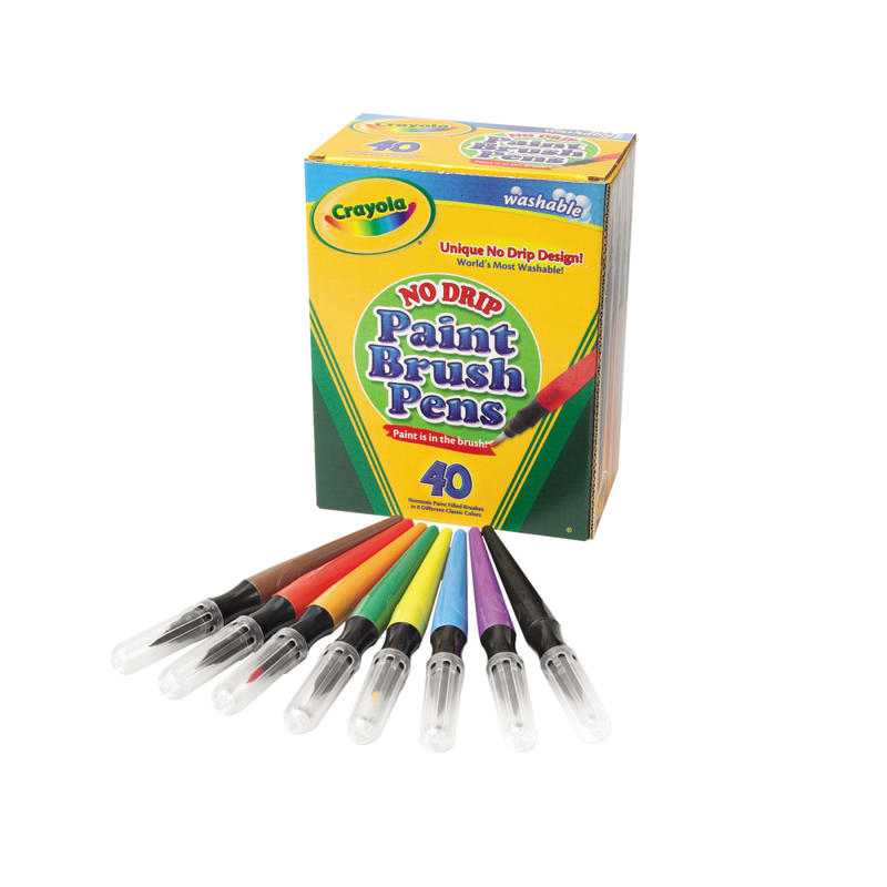 Crayola Washable Paint Brush Pens, Assorted Colors, Box Of 40 MPN:546203