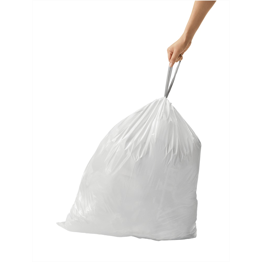 simplehuman Custom-Fit 1.18-mil Can Liners, Code X, 21, Gal/80L, White, Bulk Pack Of 200 MPN:CW0273