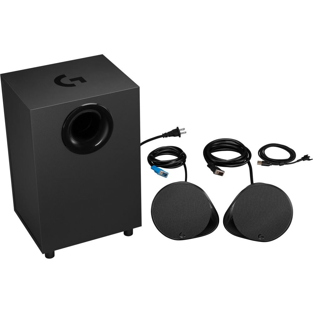 Logitech LIGHTSYNC G560 2.1 Bluetooth Speaker System - 240 W RMS - Black - 40 Hz to 18 kHz - DTS:X, 3D Surround Sound - USB - 1 MPN:980-001300