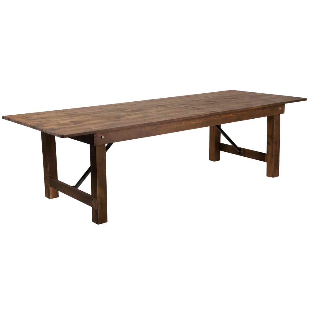 Flash Furniture Rectangular Pine Folding Farm Table, 30inH x 40inW x 108inD, Antique Rustic MPN:XAF108X40