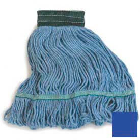 Carlisle Flo-Pac Medium Green Wide Band Looped End Mop. Blended 4-Ply Yarn Blue - 369448B14 369448B14 - Pkg Qty 12