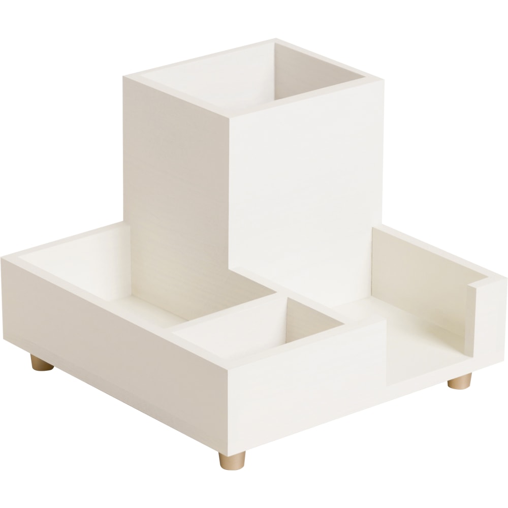 U Brands Juliet Collection Compartment Cup, 4-1/2inH x 6inW x 6inD, White MPN:5217U03-12