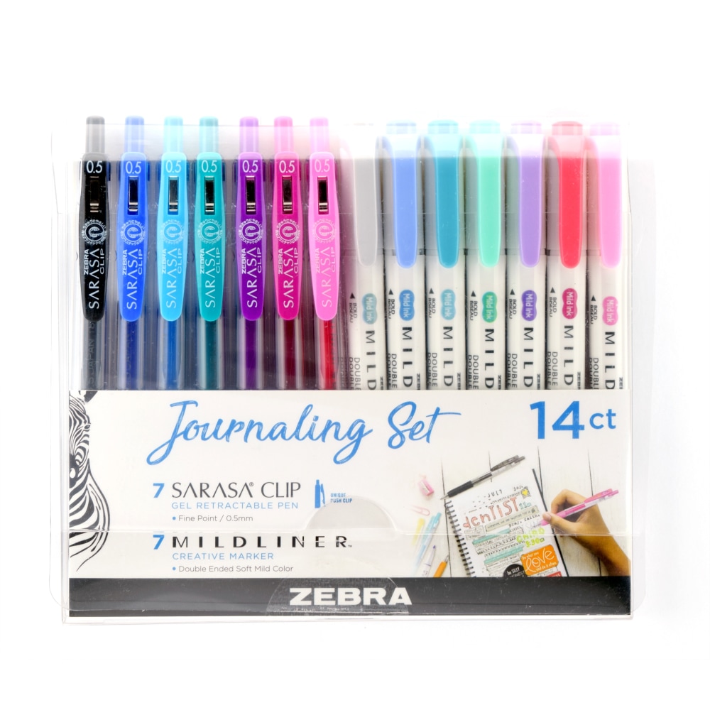 Zebra Pen SARASA/MILDLINER Creative Bundle Journaling Set, Assorted Sizes, Assorted Ink Colors, 12/Set MPN:10014