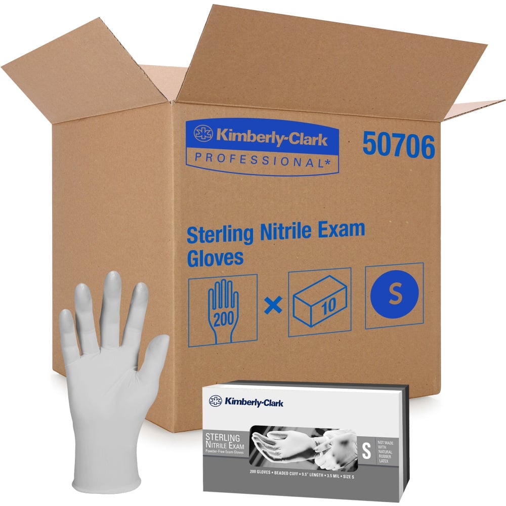 Kimberly-Clark Professional Sterling Nitrile Exam Gloves, Small, Light Gray, Carton Of 2000 MPN:50706CT