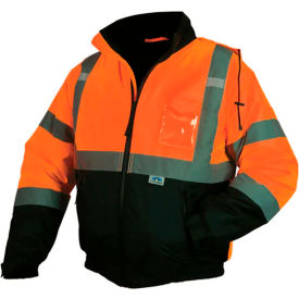 Pyramex® RJ32 Hi-Vis Waterproof Bomber Jacket Type R ANSI Class 3 5XL Orange RJ3220X5