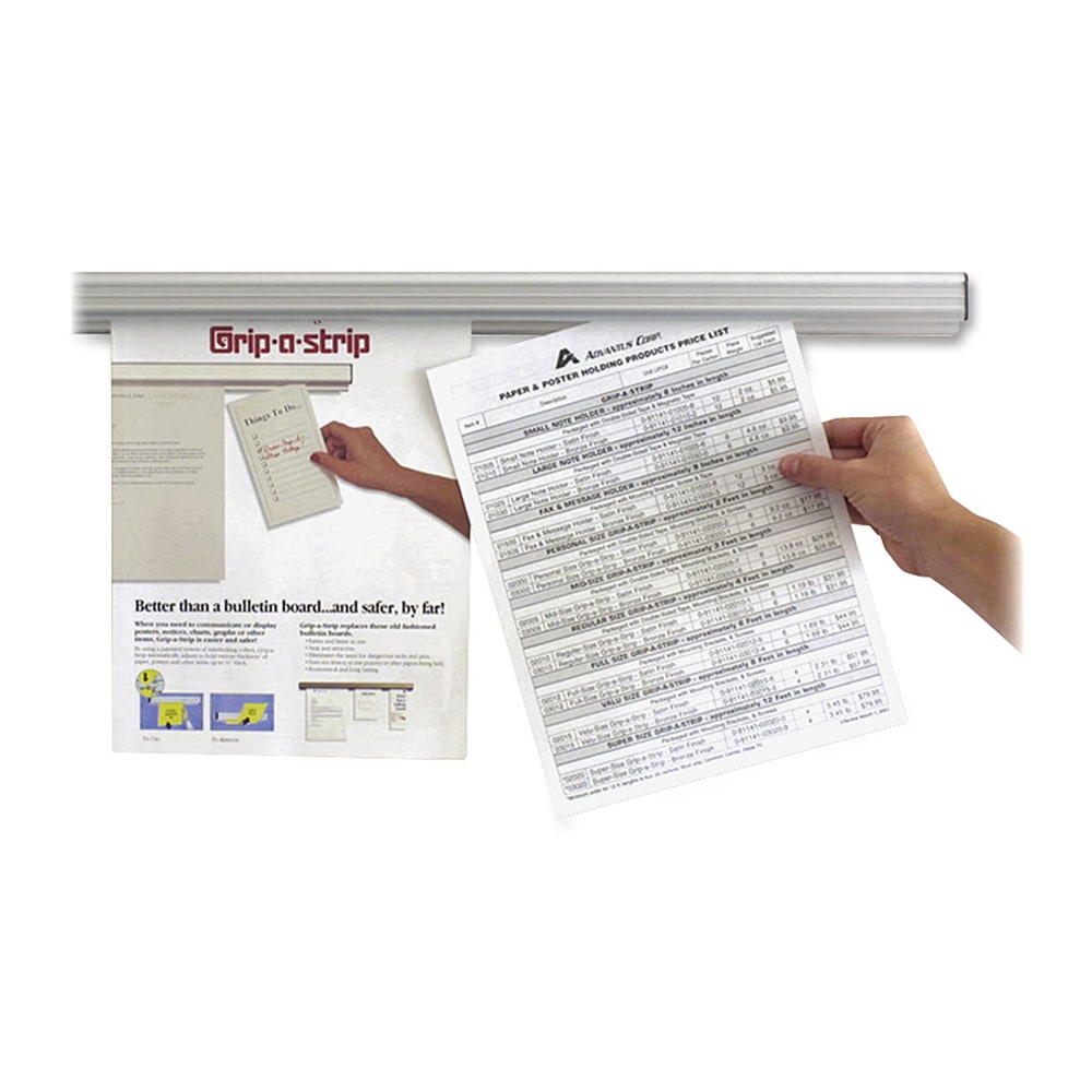 Advantus Grip-A-Strip Message Holder, 36in, Satin MPN:2005