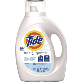 Tide® Free and Gentle Liquid Laundry Detergent HE Compatible 58 Loads 77 oz Bottle 4/Carton 12144CT