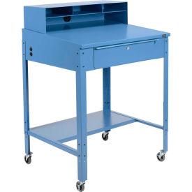 GoVets™ Sloped Mobile Shop Desk w/ Pigeonhole Riser 34-1/2