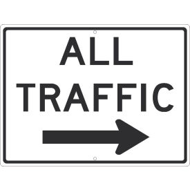 NMC TM536J Traffic Sign All Traffic With Arrow Sign 24