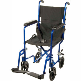 Lightweight Aluminum Transport Wheelchair Blue Frame 17