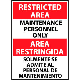 Restricted Area Plastic - Bilingual - Maintenance Personnel Only ESRA15RB