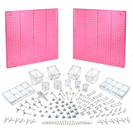 Global Approved 900988-PNK Pegboard Organizer Kit Pink 48