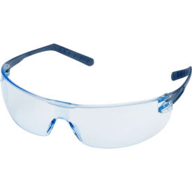 Elvex® Helium 15 Frameless Safety Glasses Anti Scratch/Anti-Fog Blue Lens/Temples Pack of 12 WELSG58BMDAF - Pkg Qty 12