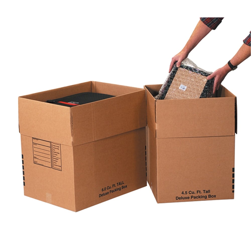 Office Depot Brand Deluxe Moving Boxes, Combination Pack #2, Kraft, Pack Of 9 MPN:MBCOMBO2