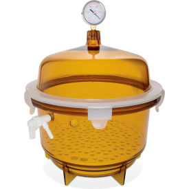 Bel-Art Lab Companion Amber Polycarbonate Round Style Vacuum Desiccator 20 Liter 424002241