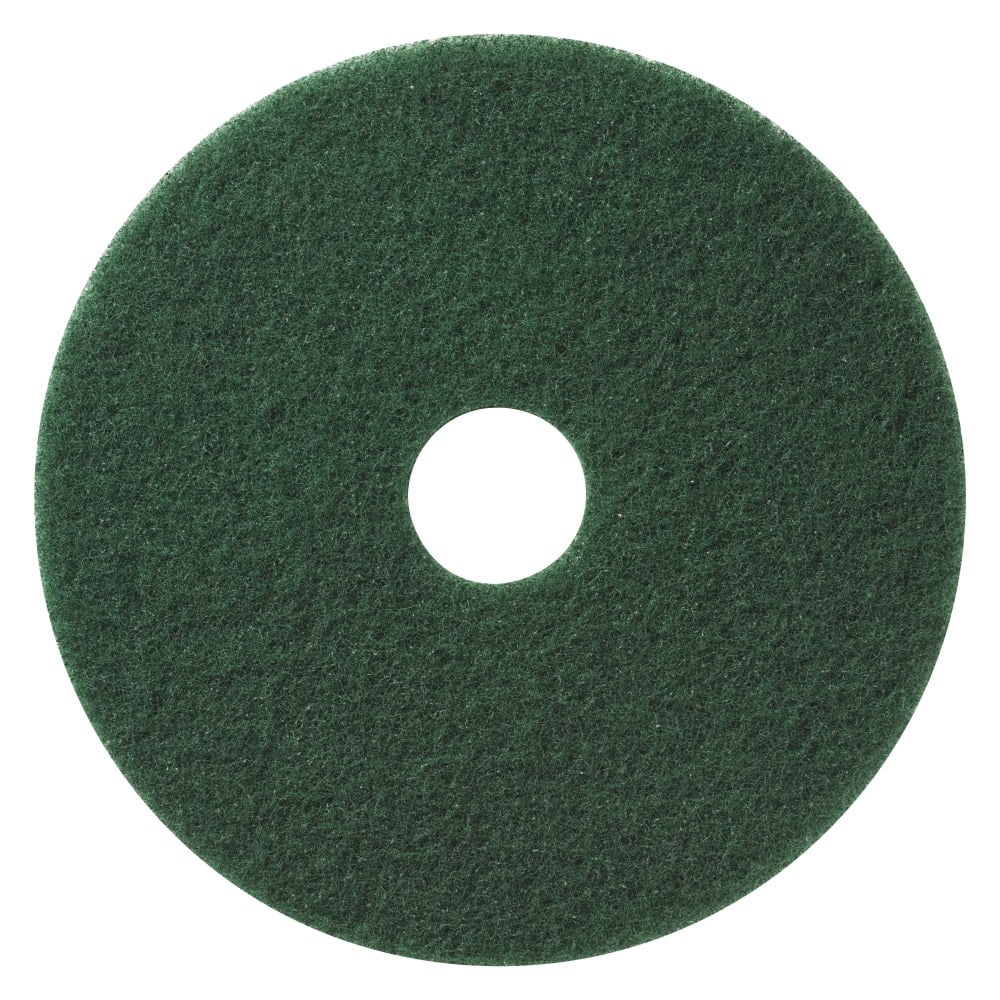 Americo Pads For Scrubbing Floors, Compatible With Standard Electric/Automatic Scrubber Machines, 17in, Green, Case Of 5 Pads (Min Order Qty 4) MPN:400317