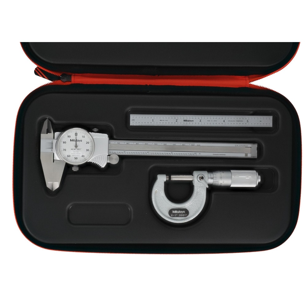 Machinist Caliper & Micrometer Tool Kits; Micrometer Graduation (Decimal Inch): 0.0001 (Outside Micrometer); UNSPSC Code: 41111600 MPN:64PKA283