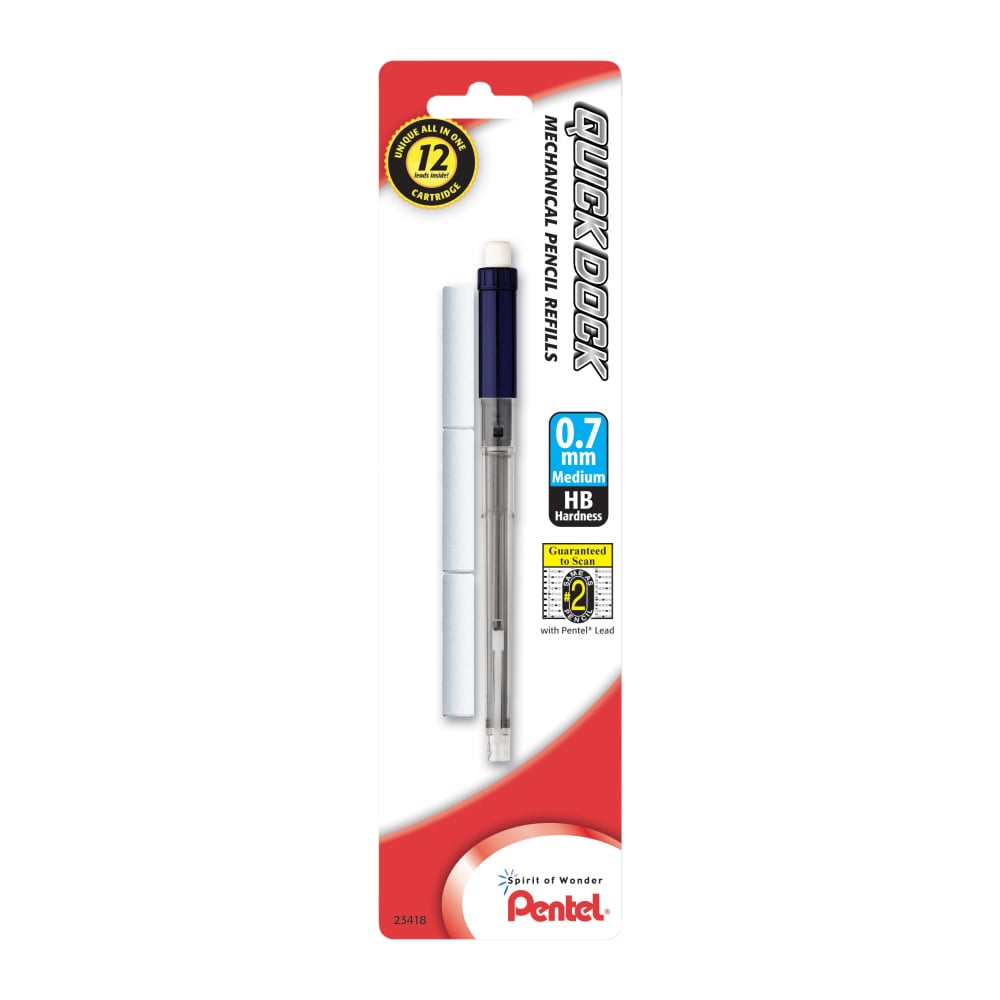 Pentel QuickDock Mechanical Pencil Refill, 0.7 mm MPN:QDR7LE3BP