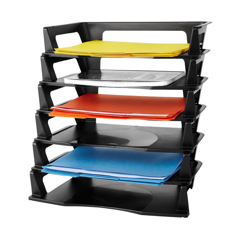 Rubbermaid Regeneration Letter Tray, 2 3/4inH x 9inW x 15 1/4inD, Black, 1 Pack Of 6 Trays MPN:RUB86028